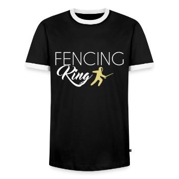 Roi de l’escrime - T-shirt contrasté Homme - noir/blanc - Devant - AI Model Female 172 light (172cm) & AI Model Male 178 light (178cm)