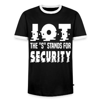 Internet Of Things IOT Programmer Admin IT - Men's Ringer Shirt - black/white - Front - AI Model Female 172 light (172cm) & AI Model Male 178 light (178cm)