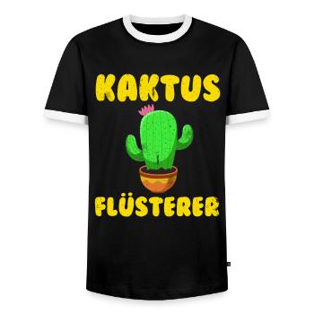 Kaktus Flüsterer Kakteen Sukkulenten Mädchen - Männer Kontrast-T-Shirt - Schwarz/Weiß - Vorne - AI Model Female 172 light (172cm) & AI Model Male 178 light (178cm)