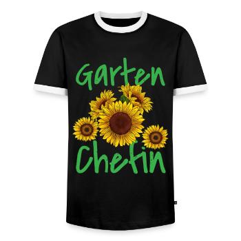 Garten Chefin Sonnenblumen Gartenfreundin Blumen - Männer Kontrast-T-Shirt - Schwarz/Weiß - Vorne - AI Model Female 172 light (172cm) & AI Model Male 178 light (178cm)