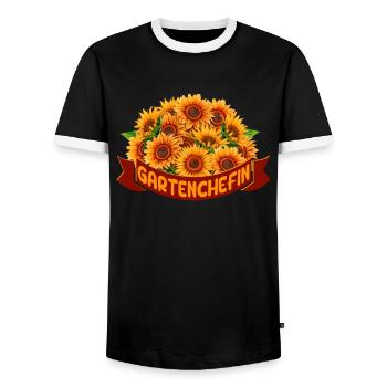 Garten Chefin Gartenliebhaberin Gartenfreundin - Männer Kontrast-T-Shirt - Schwarz/Weiß - Vorne - AI Model Female 172 light (172cm) & AI Model Male 178 light (178cm)