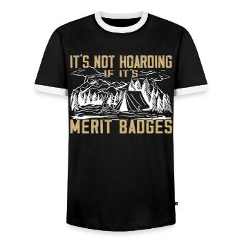Camping Scoutmaster - Drôle de chef scout - T-shirt contrasté Homme - noir/blanc - Devant - AI Model Female 172 light (172cm) & AI Model Male 178 light (178cm)