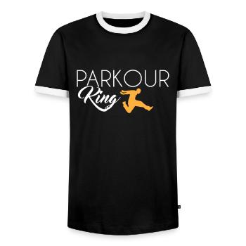 Roi Parkour - T-shirt contrasté Homme - noir/blanc - Devant - AI Model Female 172 light (172cm) & AI Model Male 178 light (178cm)