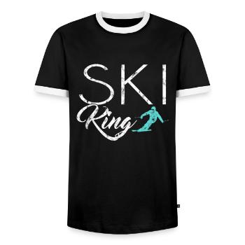 Ski King - T-shirt contrasté Homme - noir/blanc - Devant - AI Model Female 172 light (172cm) & AI Model Male 178 light (178cm)
