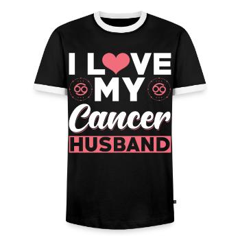 Ich Liebe meinen Krebs Ehemann - Männer Kontrast-T-Shirt - Schwarz/Weiß - Vorne - AI Model Female 172 light (172cm) & AI Model Male 178 light (178cm)