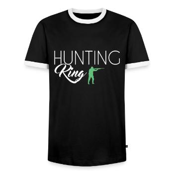 Roi de la chasse - T-shirt contrasté Homme - noir/blanc - Devant - AI Model Female 172 light (172cm) & AI Model Male 178 light (178cm)