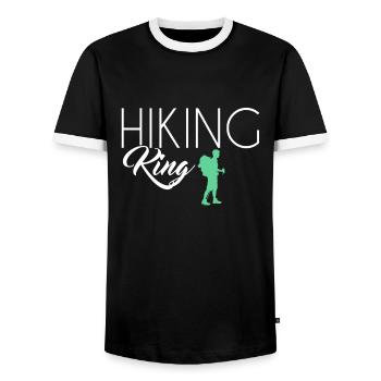 Roi de la randonnée - T-shirt contrasté Homme - noir/blanc - Devant - AI Model Female 172 light (172cm) & AI Model Male 178 light (178cm)
