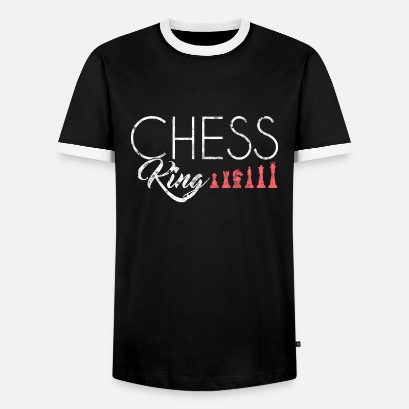 Chess King - Männer Kontrast-T-Shirt - Schwarz/Weiß
