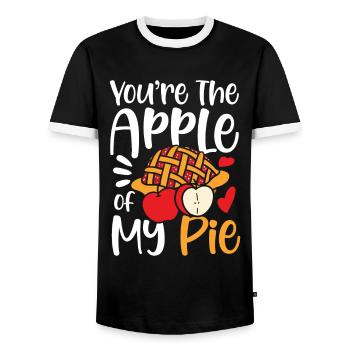 You're The Apple Of My Pie für einen Apple Pie - Männer Kontrast-T-Shirt - Schwarz/Weiß - Vorne - AI Model Female 172 light (172cm) & AI Model Male 178 light (178cm)