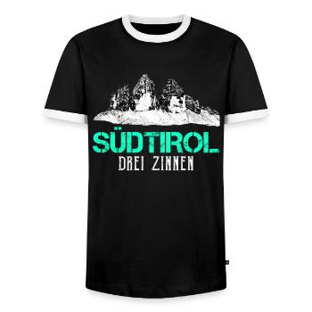 Südtirol Alpen Bergsteiger klettern Summit Wandern - Männer Kontrast-T-Shirt - Schwarz/Weiß - Vorne - AI Model Female 172 light (172cm) & AI Model Male 178 light (178cm)