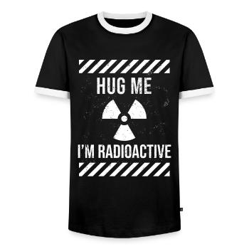 IM Radioactive Radiation Therapy Cancer - Men's Ringer Shirt - black/white - Front - AI Model Female 172 light (172cm) & AI Model Male 178 light (178cm)