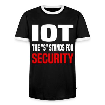 Internet Of Things IOT Programmer Admin IT - Men's Ringer Shirt - black/white - Front - AI Model Female 172 light (172cm) & AI Model Male 178 light (178cm)