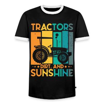 Tractor Toddler Farming Farmer - Men's Ringer Shirt - black/white - Front - AI Model Female 172 light (172cm) & AI Model Male 178 light (178cm)
