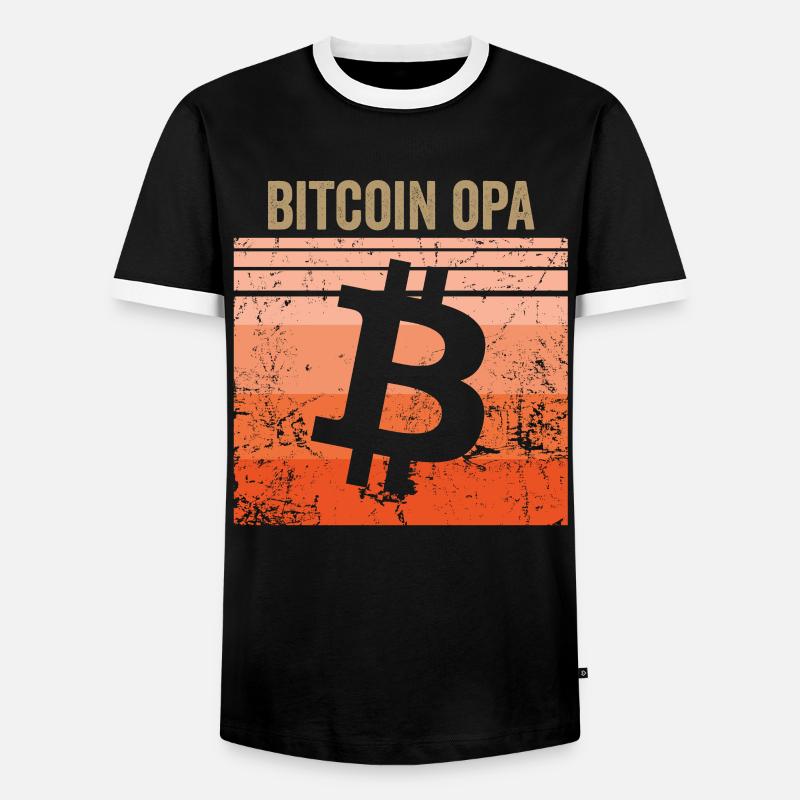 Bitcoin Opa - Männer Kontrast-T-Shirt - Schwarz/Weiß