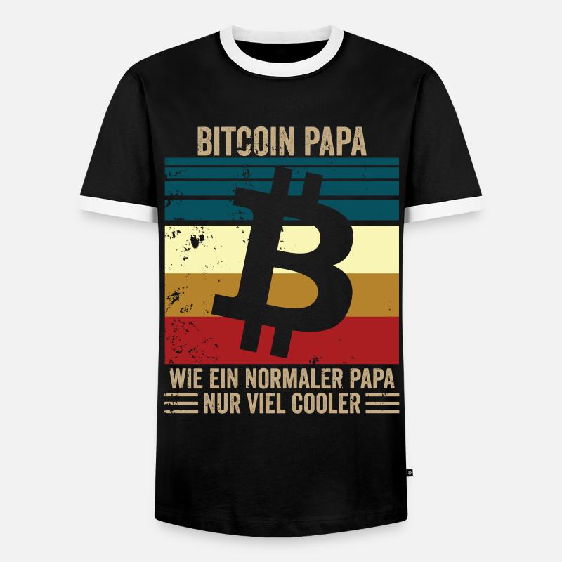 Bitcoin Papa - Männer Kontrast-T-Shirt - Schwarz/Weiß