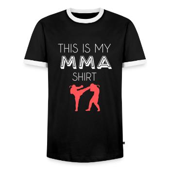Chemise MMA - T-shirt contrasté Homme - noir/blanc - Devant - AI Model Female 172 light (172cm) & AI Model Male 178 light (178cm)