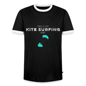 Chemise Kite Surf - T-shirt contrasté Homme - noir/blanc - Devant - AI Model Female 172 light (172cm) & AI Model Male 178 light (178cm)