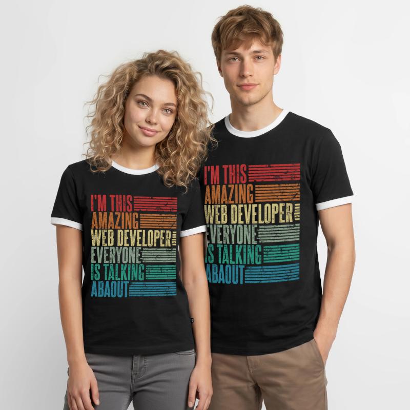 Web Developer Web Developer Gift Retro Men's Ringer Shirt
