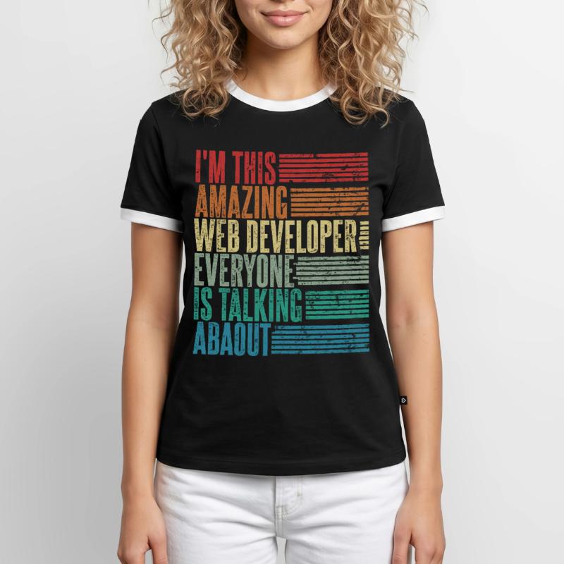 Web Developer Web Developer Gift Retro Men's Ringer Shirt