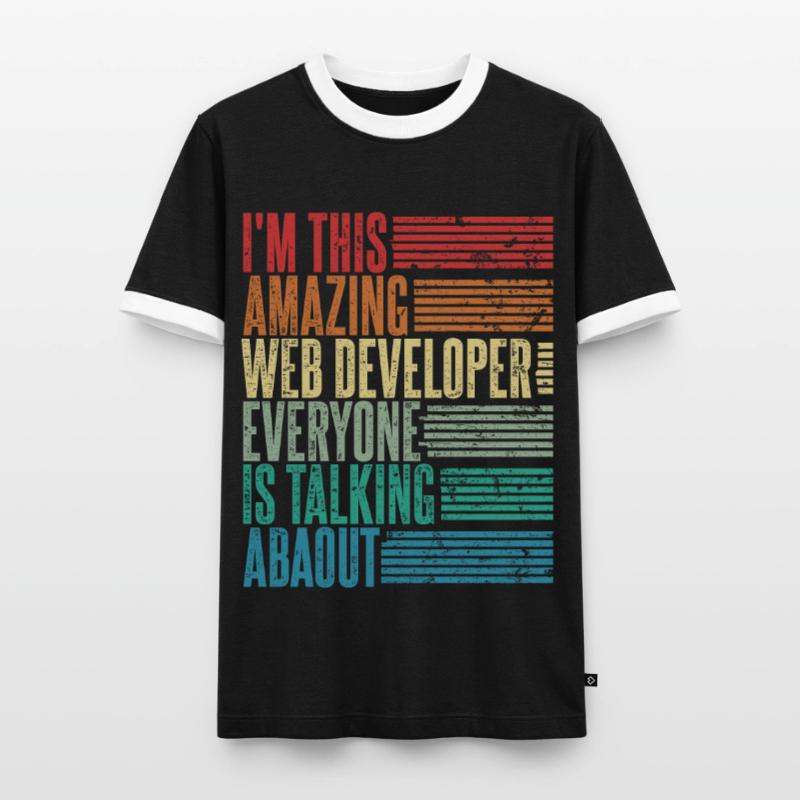 Web Developer Web Developer Gift Retro Men's Ringer Shirt