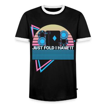 Joueur de poker Rétro - T-shirt contrasté Homme - noir/blanc - Devant - AI Model Female 172 light (172cm) & AI Model Male 178 light (178cm)