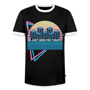 Joueur de poker Rétro - T-shirt contrasté Homme - noir/blanc - Devant - AI Model Female 172 light (172cm) & AI Model Male 178 light (178cm)