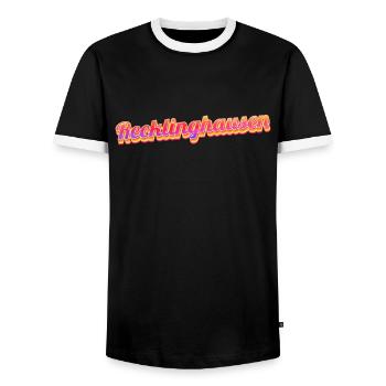 Recklinghausenerin Recklinghausener Recklinghausen - Männer Kontrast-T-Shirt - Schwarz/Weiß - Vorne - AI Model Female 172 light (172cm) & AI Model Male 178 light (178cm)