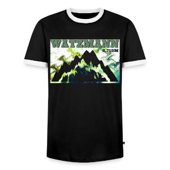 Watzmann Bergfan klettern Bergsteiger Wanderer - Männer Kontrast-T-Shirt - Schwarz/Weiß - Vorne - AI Model Female 172 light (172cm) & AI Model Male 178 light (178cm)