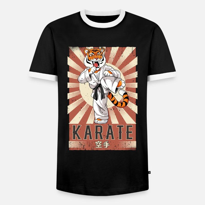 Karate - Men's Ringer Shirt - black/white