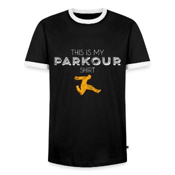 Chemise Parkour - T-shirt contrasté Homme - noir/blanc - Devant - AI Model Female 172 light (172cm) & AI Model Male 178 light (178cm)