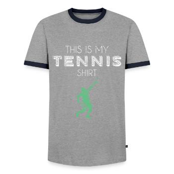 Chemise de tennis - T-shirt contrasté Homme - gris/marine  - Devant - AI Model Female 172 light (172cm) & AI Model Male 178 light (178cm)