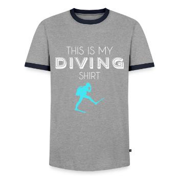 chemise de plongée - T-shirt contrasté Homme - gris/marine  - Devant - AI Model Female 172 light (172cm) & AI Model Male 178 light (178cm)