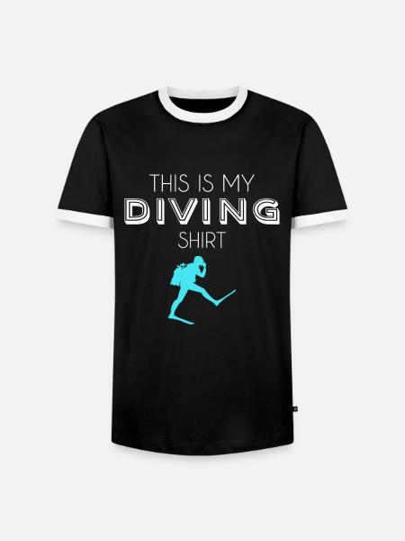 chemise de plongée - T-shirt contrasté Homme - noir/blanc
