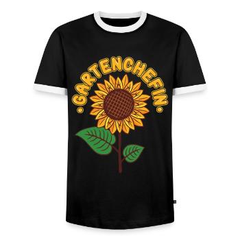 Garten Chefin Sonnenblumen Gartenfreundin - Männer Kontrast-T-Shirt - Schwarz/Weiß - Vorne - AI Model Female 172 light (172cm) & AI Model Male 178 light (178cm)
