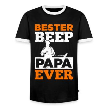 Bester Beep Papa Ever Sondengänger mit Detektor - Männer Kontrast-T-Shirt - Schwarz/Weiß - Vorne - AI Model Female 172 light (172cm) & AI Model Male 178 light (178cm)