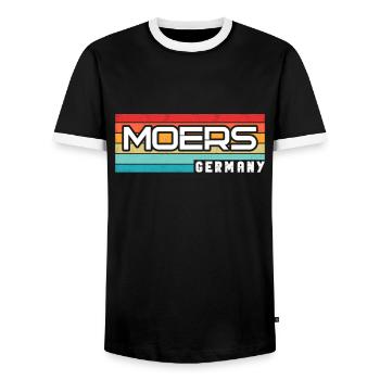 Moerserin Moerser Moers - Men's Ringer Shirt - black/white - Front - AI Model Female 172 light (172cm) & AI Model Male 178 light (178cm)