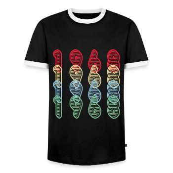 Vintage 1968 Retro - Männer Kontrast-T-Shirt - Schwarz/Weiß - Vorne - AI Model Female 172 light (172cm) & AI Model Male 178 light (178cm)