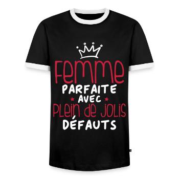 Femme parfaite avec plein de jolis défauts - T-shirt contrasté Homme - noir/blanc - Devant - AI Model Female 172 light (172cm) & AI Model Male 178 light (178cm)