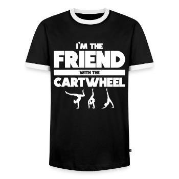 Wagenrad Mädchen Gymnastik Geschenk Wagenräder - Männer Kontrast-T-Shirt - Schwarz/Weiß - Vorne - AI Model Female 172 light (172cm) & AI Model Male 178 light (178cm)