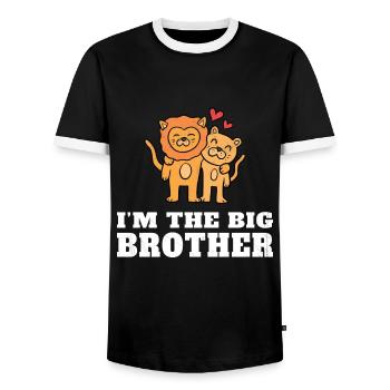 Ich bin der große Bruder - der zukünftige große Bruder - Männer Kontrast-T-Shirt - Schwarz/Weiß - Vorne - AI Model Female 172 light (172cm) & AI Model Male 178 light (178cm)