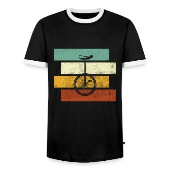 Rétro monocycle - T-shirt contrasté Homme - noir/blanc - Devant - AI Model Female 172 light (172cm) & AI Model Male 178 light (178cm)