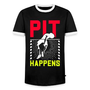 Pole vault Pole vaulter - Men's Ringer Shirt - black/white - Front - AI Model Female 172 light (172cm) & AI Model Male 178 light (178cm)
