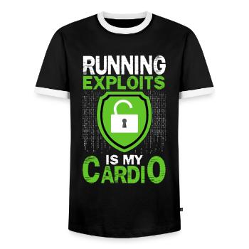 Cybersecurity, Hacking, IT - Men's Ringer Shirt - black/white - Front - AI Model Female 172 light (172cm) & AI Model Male 178 light (178cm)