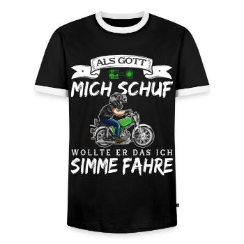 Lustiger Spruch Simsonfahrer S50 S51 Simme Moped - Männer Kontrast-T-Shirt - Schwarz/Weiß - Vorne - AI Model Female 172 light (172cm) & AI Model Male 178 light (178cm)