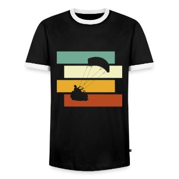 Kite Surf Rétro - T-shirt contrasté Homme - noir/blanc - Devant - AI Model Female 172 light (172cm) & AI Model Male 178 light (178cm)