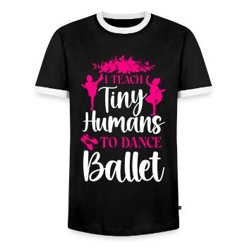 Ballet Dancer Dance Girl Ballerina - Männer Kontrast-T-Shirt - Schwarz/Weiß - Vorne - AI Model Female 172 light (172cm) & AI Model Male 178 light (178cm)