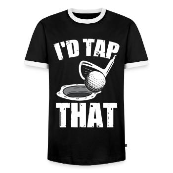 I'd Tap That - Men's Ringer Shirt - black/white - Front - AI Model Female 172 light (172cm) & AI Model Male 178 light (178cm)