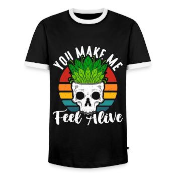 Herbalism You Make Me Feel Alive Retro Herb Lover - Männer Kontrast-T-Shirt - Schwarz/Weiß - Vorne - AI Model Female 172 light (172cm) & AI Model Male 178 light (178cm)