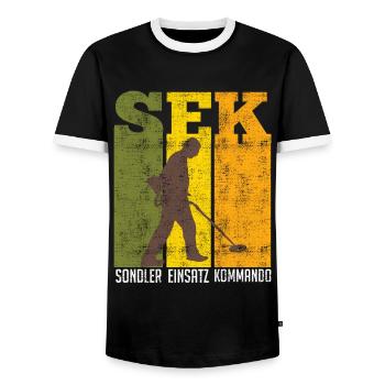 Sondler Einsatz Kommando Schrottsammler - Männer Kontrast-T-Shirt - Schwarz/Weiß - Vorne - AI Model Female 172 light (172cm) & AI Model Male 178 light (178cm)