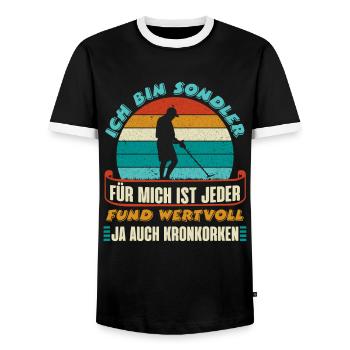 Sondengänger Ich bin Sondler Metallsucher - Männer Kontrast-T-Shirt - Schwarz/Weiß - Vorne - AI Model Female 172 light (172cm) & AI Model Male 178 light (178cm)